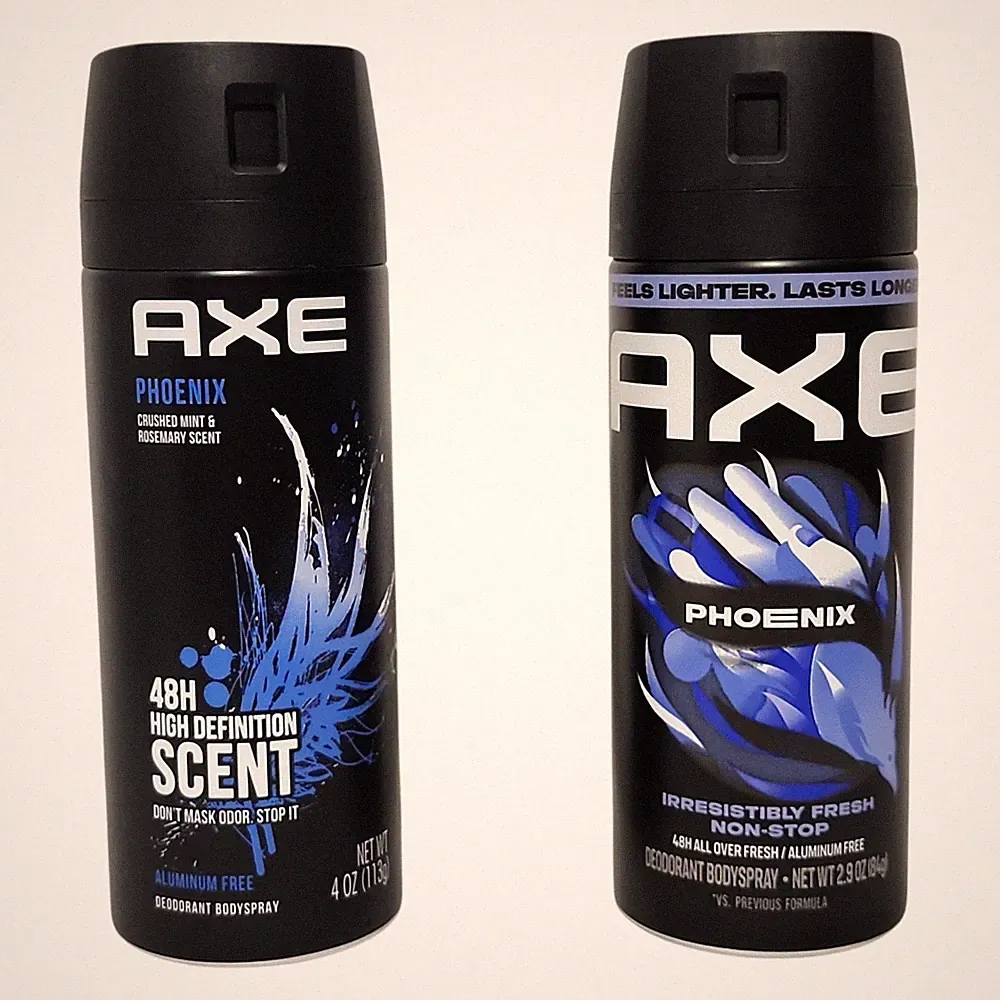 2 AXE Body Spray Men's Deodorant Phoenix Mint Rosemary Scent