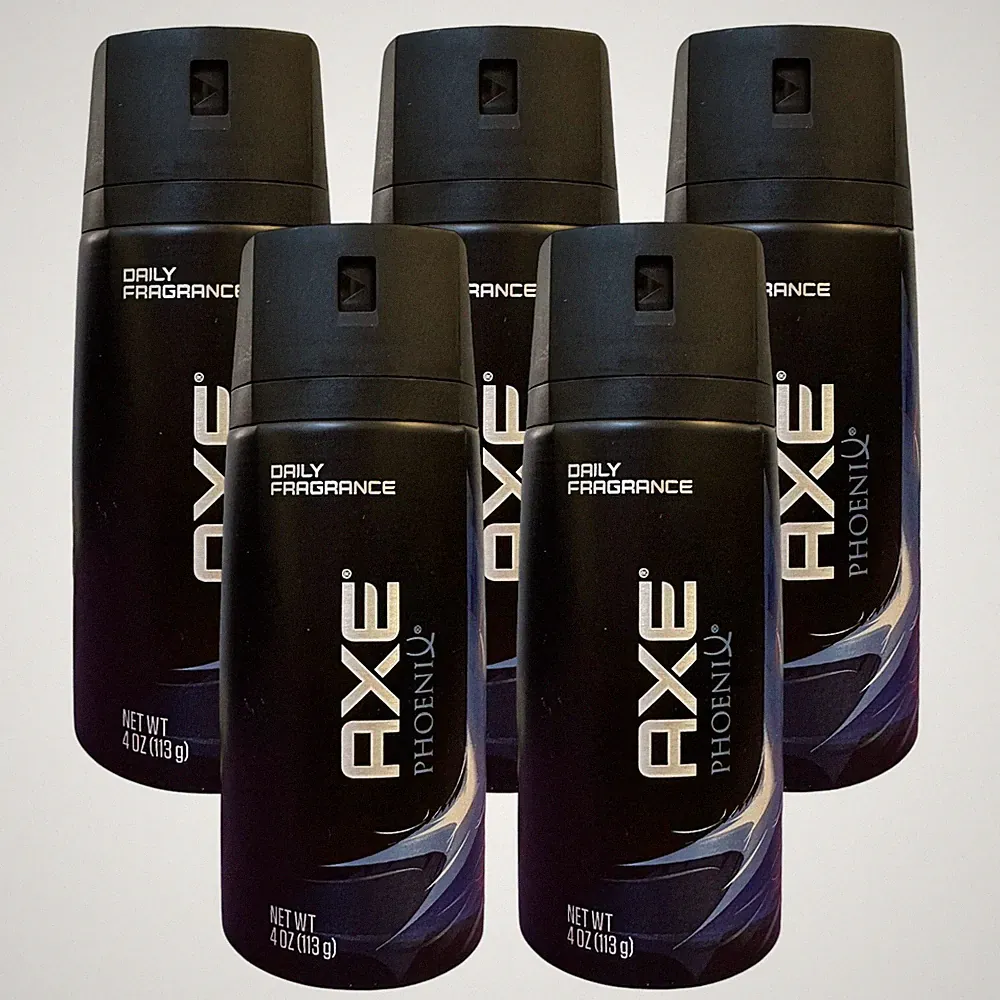 5 Pack Axe Phoenix Daily Fragrance Body Spray 4 oz Mint Rosemary RARE Version