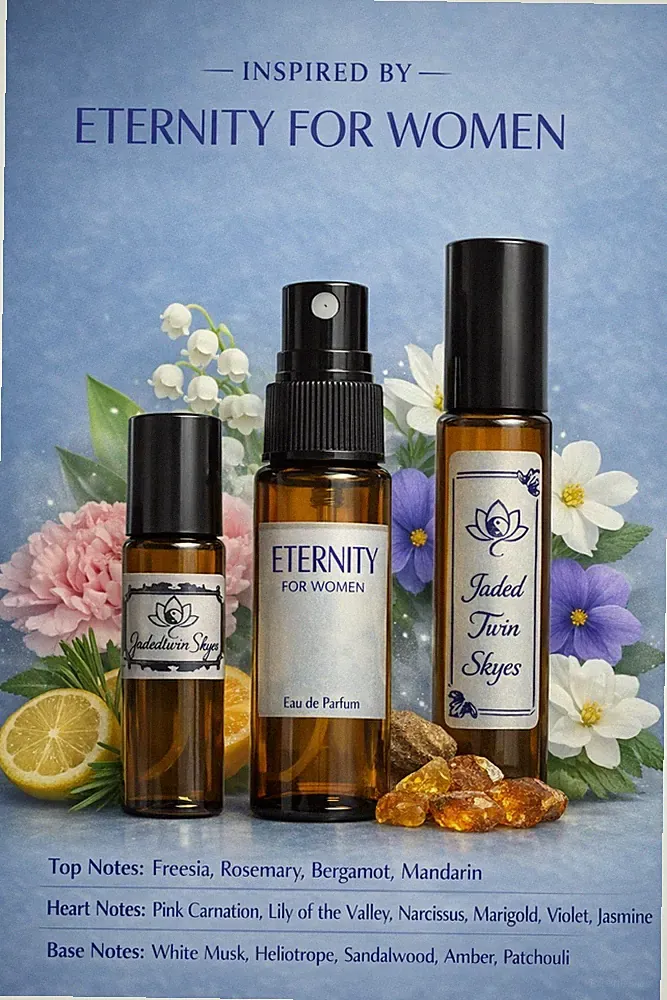 Eternity ~Essential Oil Blend Fragrance .34 FL oz Perfume Amber Glass Rollerball