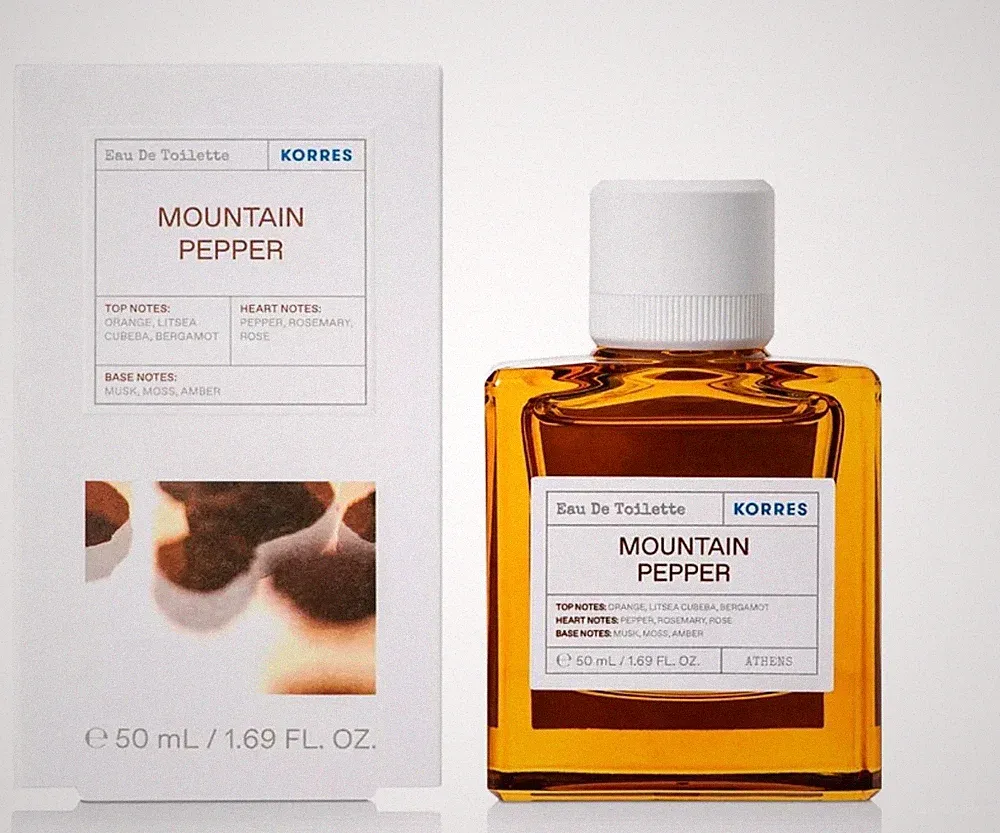 Korres MOUNTAIN PEPPER Eau De Toilette Fragrance 1.69 fl oz/ 50ml. Sealed Box