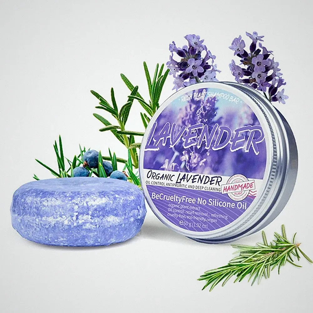 Lavender Shampoo Bar,Lavender Scent Handmade Solid Shampoo Bar for Deep Cleansin