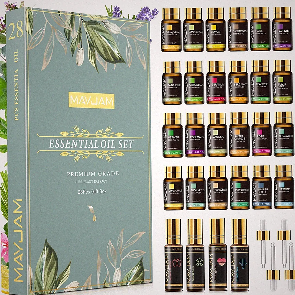 MAYJAM 28Pcs Essential Oils Sets Fragrances Oil Gift Kit 100% Pure for Diffuser