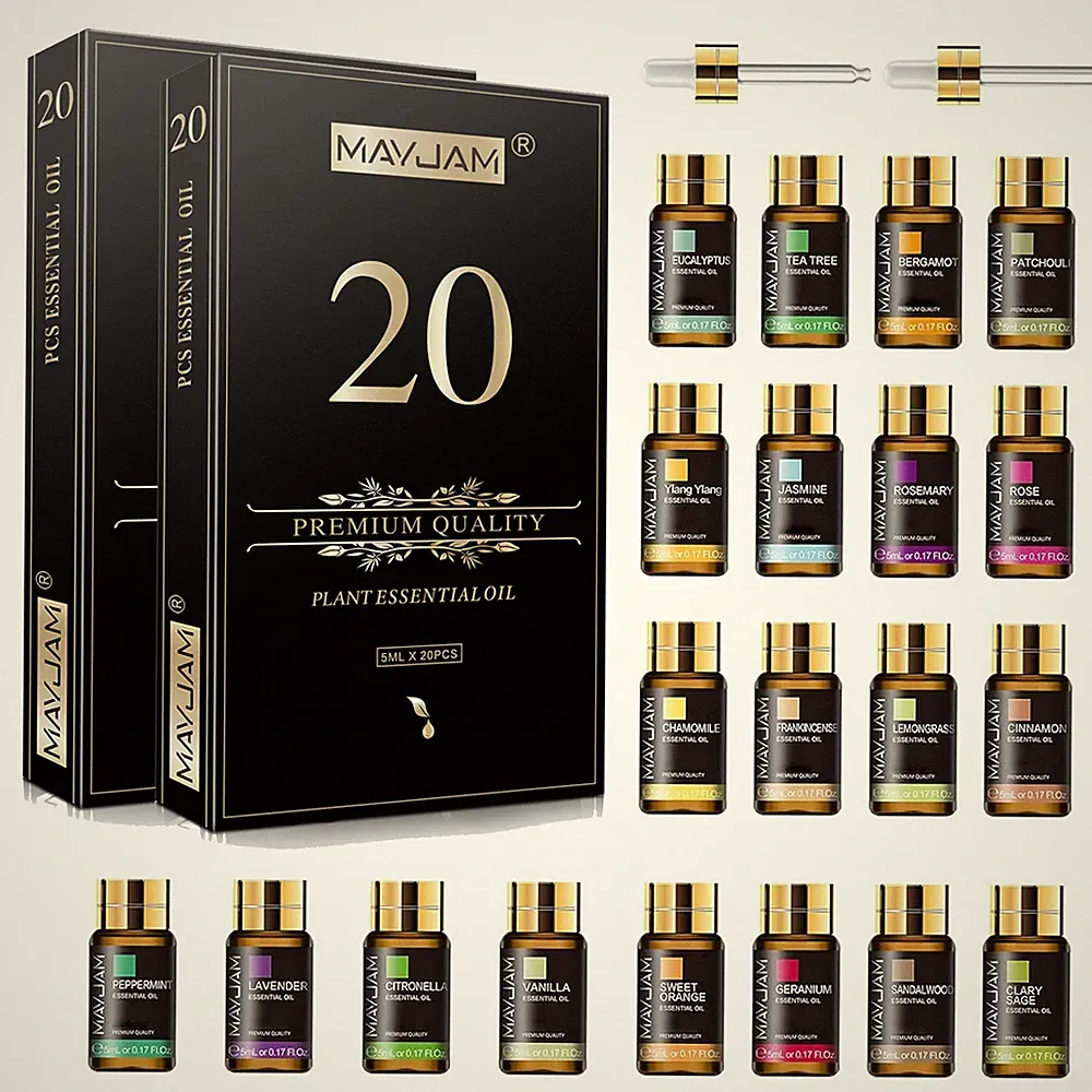 MAYJAM 40Pcs Pure Essential Oil Set Aromatherapy Gift Diffuser Fragrance Oil 5ml
